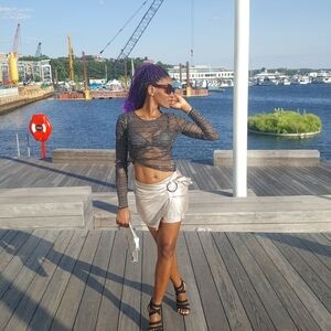 Zara Metallic Silver Wrap Mini Skirt